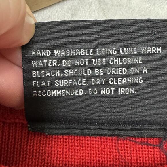 Vintage Demetre Sweater Mens Large Wool Blend Geometric Knit 80s Hong Kong - Picture 7 of 15